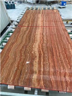 Iran Red  Travertine Slabs