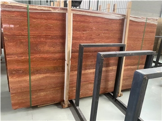 Iran Red  Travertine Slabs