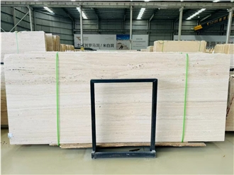 White Travertine Slabs Tile Wall