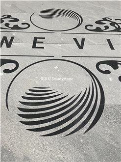 Granite Waterjet Medallions Pattern Logo Outside Flooring