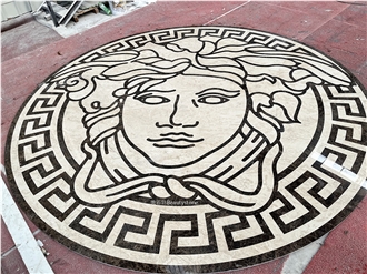 Versace Marble Logo Customized Waterjet Medallions Pattern