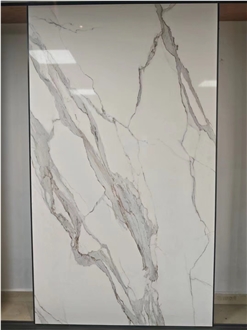 3D Printed Full Veins Calacatta Quartz Slabs
