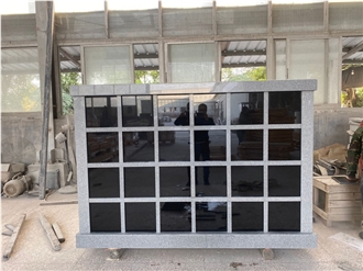 Cheap Gray Granite Columbarium 48 Niches Double Sides