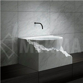 Bianco Ibiza Marble Vessel Sink 107