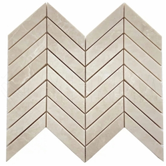Blanco Ivory Marble Mosaic MP-C-C27 Chevron Mosaic Tiles
