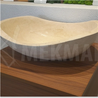 Classic Light Travertine Vessel Sink 106
