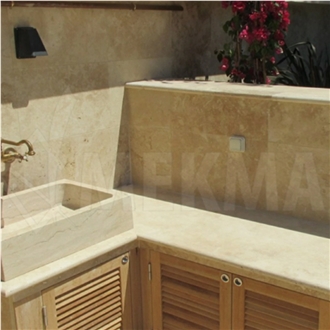 Classic Travertine Kitchen Countertop