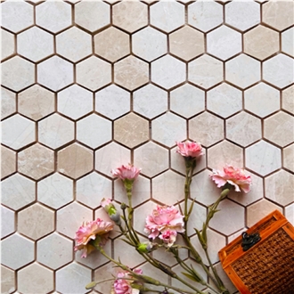 Hexagon Beige Marble Mosaic Mp-C-Hx44