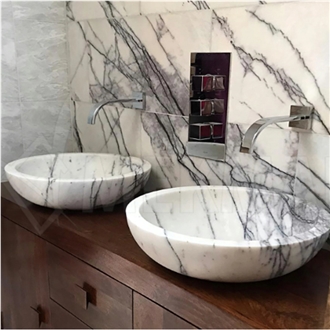 Milas Lilac Marble Vessel Sink 115