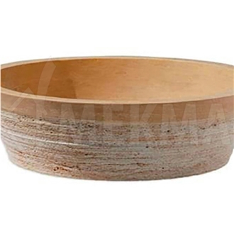 Rounded Bowls Sink Model 24 With Beige Travertine