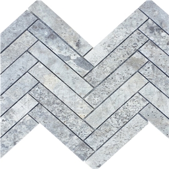 Silver Travertine Mosaic Tf-S-H315  Mosaic Tiles
