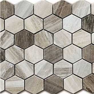 Skyline White Marble Hexagon Mosaic MP-PS-HX44  Mosaic Tiles