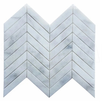 Turkey Blanco Ibiza Marble Chevron Mosaic MP-W-C27  Mosaic Tiles