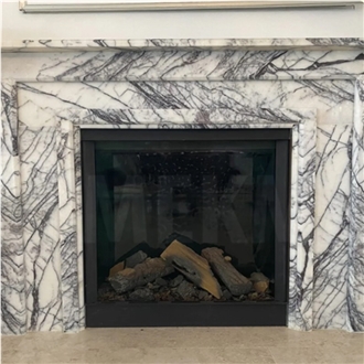 TURKISH LILAC MARBLE FIREPLACE