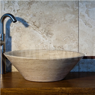 Vessel Sink Model 10 Travertine Round Sink