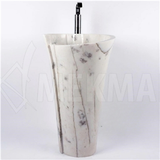 White Marble Pedestal Sink 109