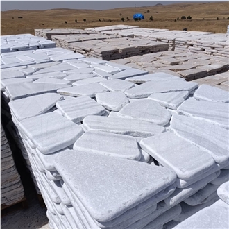 White Marble Tumbled Crazy Flagstone Pavers