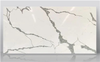 Elegant Hot Sale White Artificial Calacatta Quartz Slab