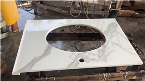 Nano Glass Stone Calacatta Vanity Tops