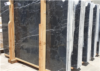 Elegant Black Nero Marquina Marble Slabs For Indoor Design