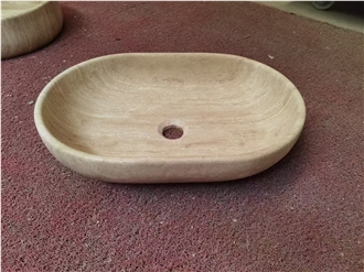Oval/Round Durable Luxury Travertine Wash Basin