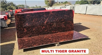 Multi Tiger Red Granite Slabs And Tiles