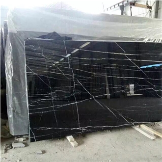 China Black Marquina Marble Slabs -Polished
