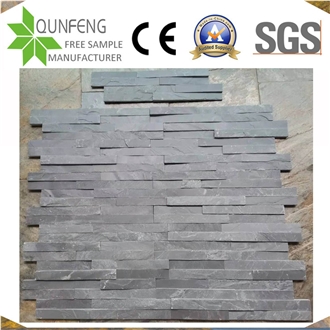 China 10*36CM Black Split Stone Interlocking Slate Veneer