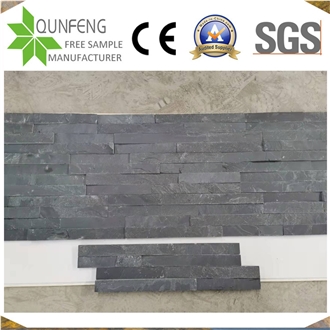 China 10*36CM Black Split Stone Slate Z Wall Cladding Veneer