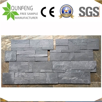 China Natural Black Split Slate Wall Panel Stone Veneer