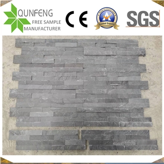 China Natural Black Split Z Interlocking Slate Stone Veneer