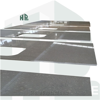 Grey Artificial Quartz Stone Kitchen Countertops
