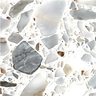 Terrazzo White Calacatta Marble Resin Agglomerate