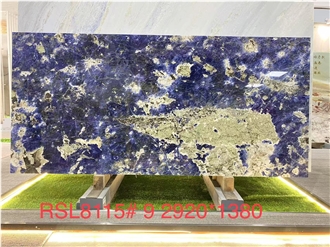 Blue Sodalite Stone Slabs Royal Azul Luxury Stone Tile