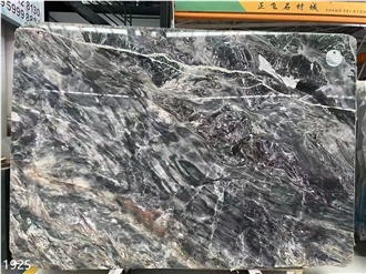 China Louis Gray Agate Marble Slabs Black Stone Floor Use