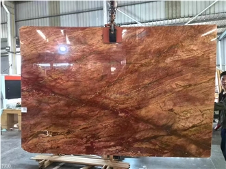 Ruby Red Marble Slabs Wall Decoration