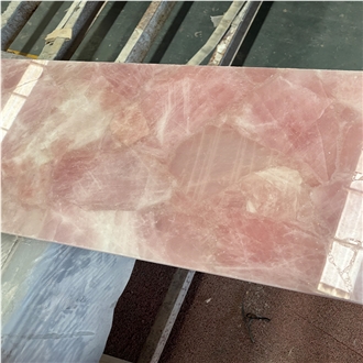 Factory Pink Crystal Semiprecious Stone Slabs