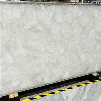 White Crystal Agate Semiprecious Stone Slabs