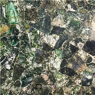 Backlit Green Moss Agate Flooring Tile Gem Stone Slabs