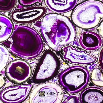 Backlit Purple Agate Translucent Stone Semiprecious Tiles