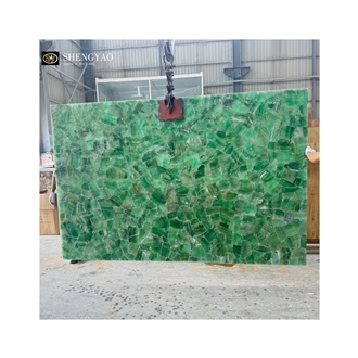 Large Green Fluorite Crystal Quartz Semiprecious Stone Slabs