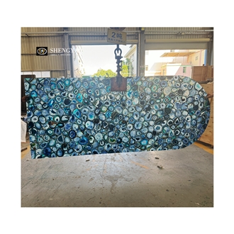 Natural Blue Agate Translucent Semiprecious Stone Slabs