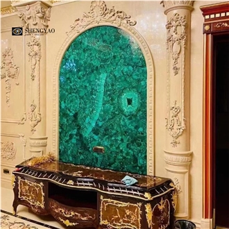 Natural Luxury Green Malachite Semi Precious Stone Wall