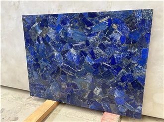 Polished Blue  Semi Precious Stone Slabs Tiles For Floor