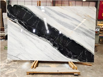 Beatiful Panda White Marble Slabs For Interior Use