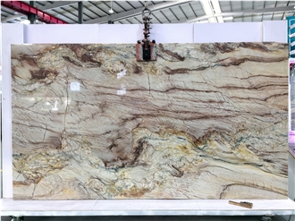 Brazil Translucent Stone Cristallo Champagne Quartzite Slabs