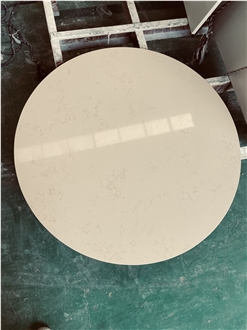 Beige Quartz Stone Round Table Tops
