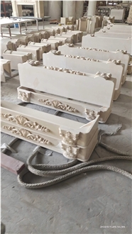 Beige Marble Custom Indoor Fireplace