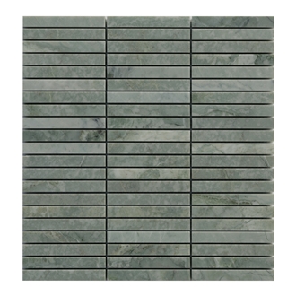 Natural Green Marble Mosaic Line Pattern Mosaic Tiles