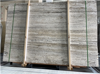 Silver Grey Travertine Slabs Tiles